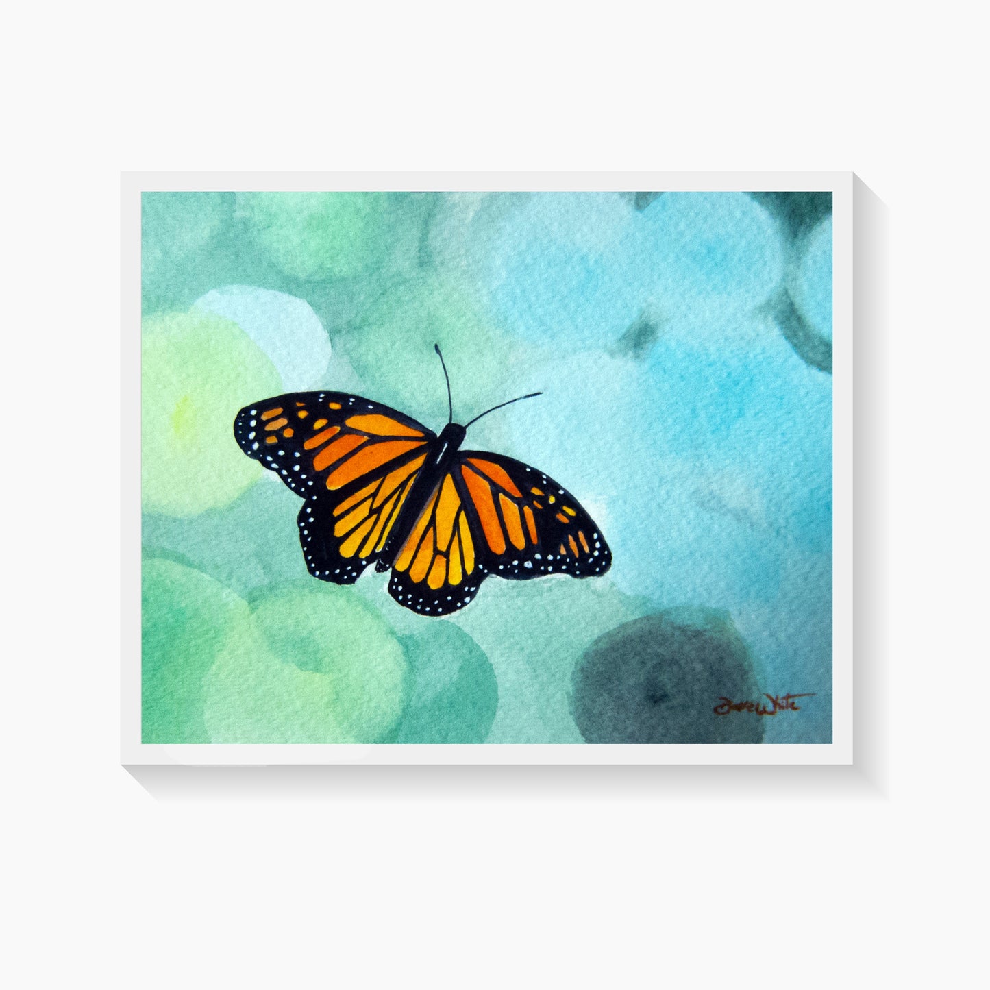 Monarch Butterfly Watercolor Painting Art Print