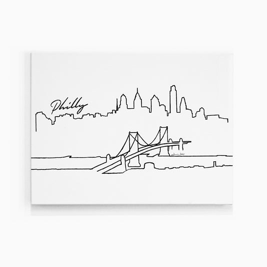Philadelphia Skyline Canvas Art Print by Artist Dave White