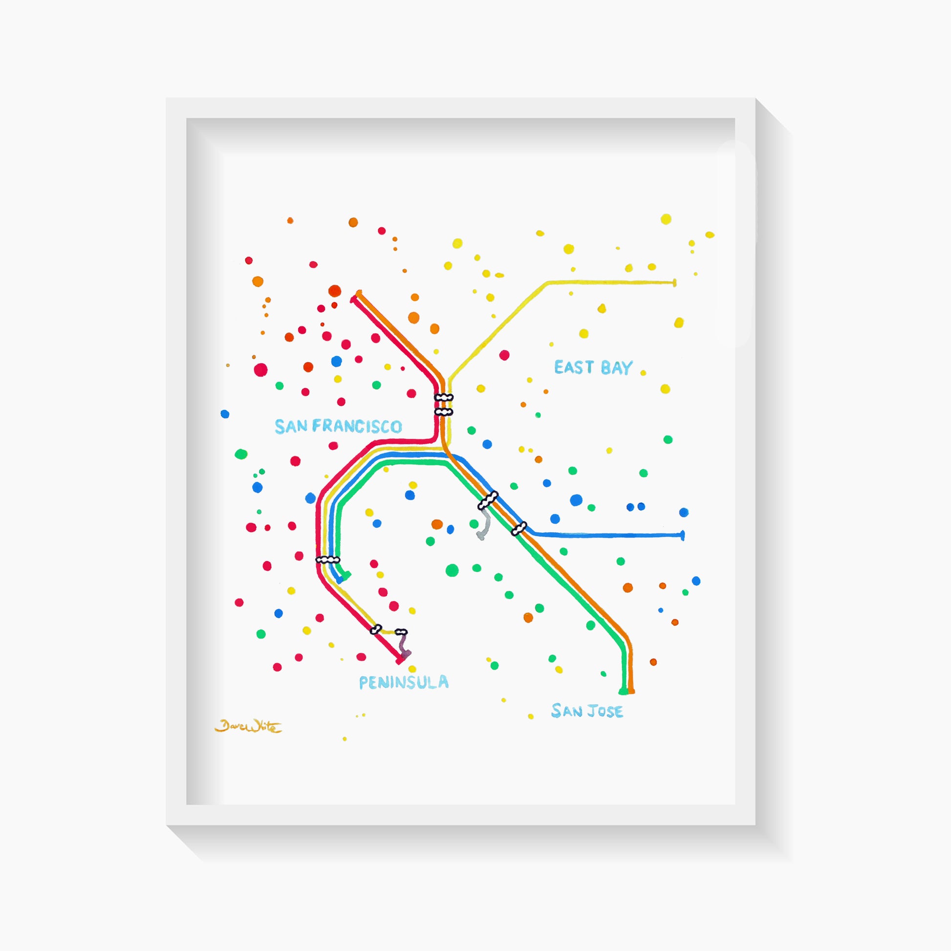 Bay Area Rapid Transit Map Art Print