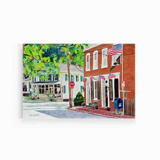 Waterford Post Office Painting Canvas Art Print by Artist Dave White, Western Loudoun County VA Art