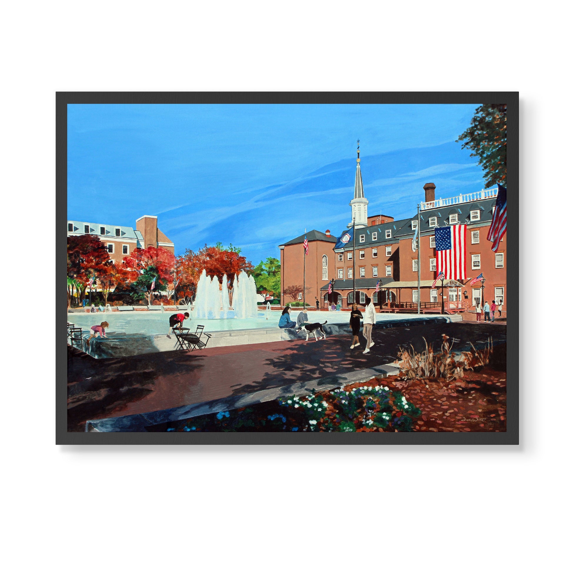 Old Town Alexandria Art Print Market Square Plaza by Artist Dave White