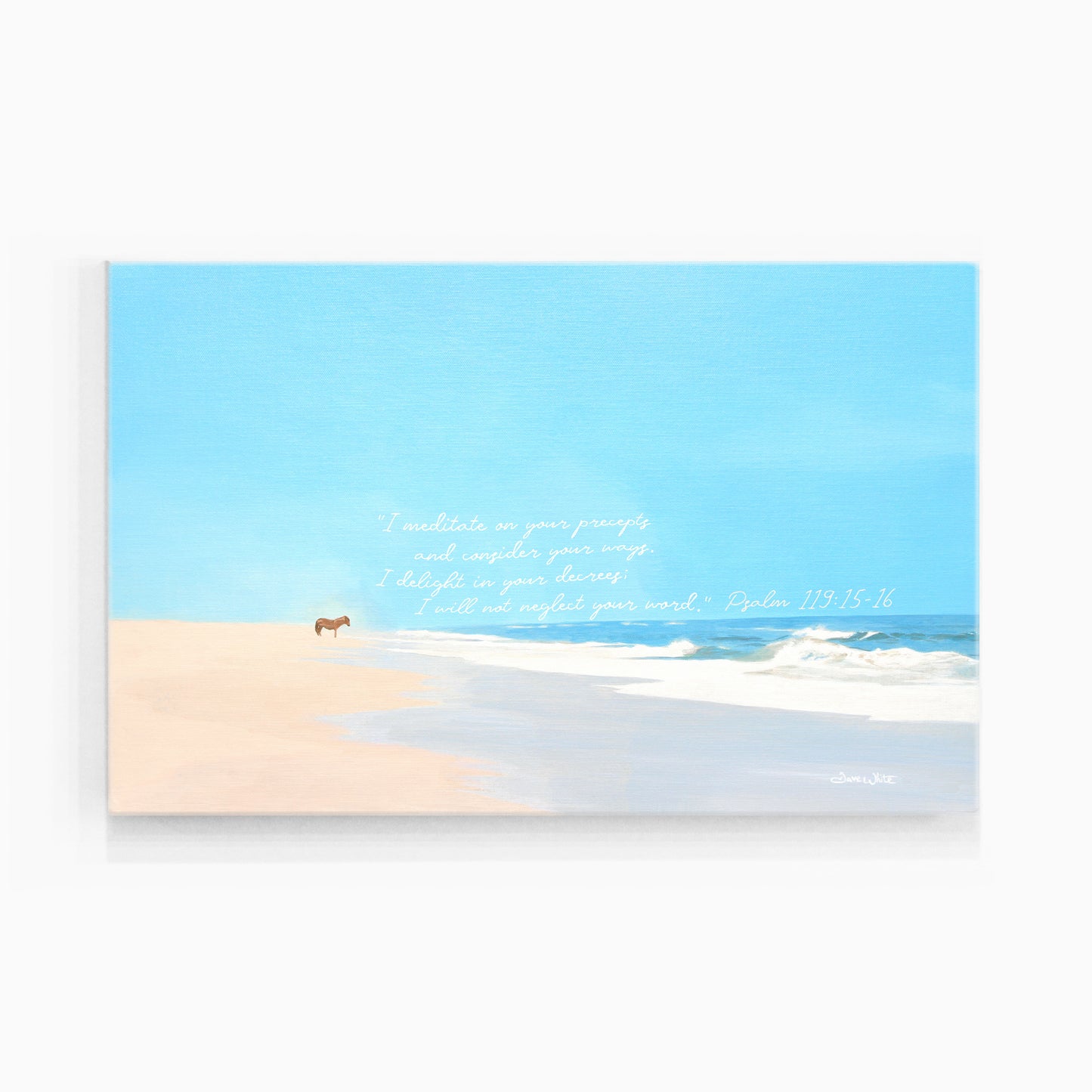 Christian Canvas Art Assateague Island Maryland Painting by Artist Dave White