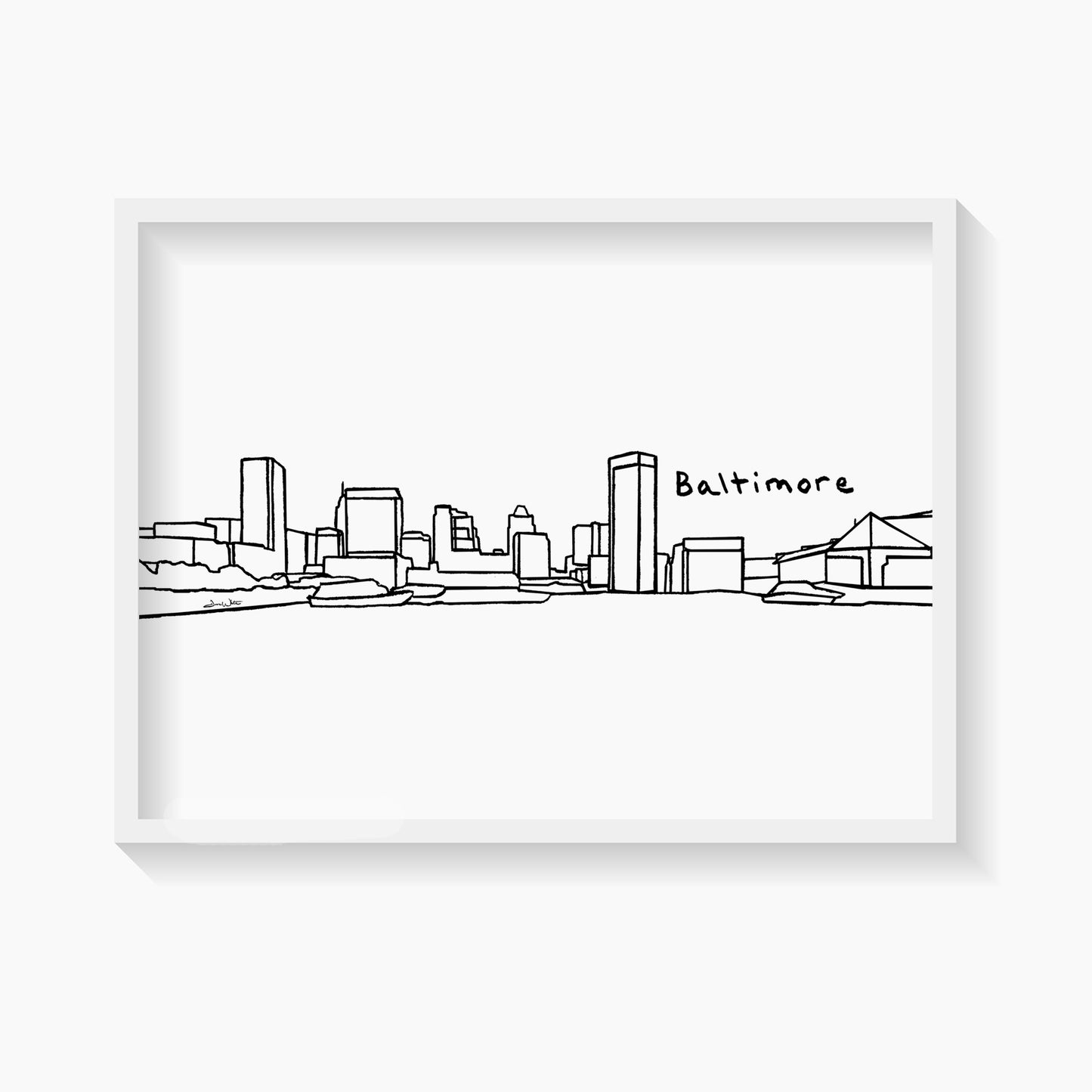 Baltimore Skyline Art Print by Artist Dave White