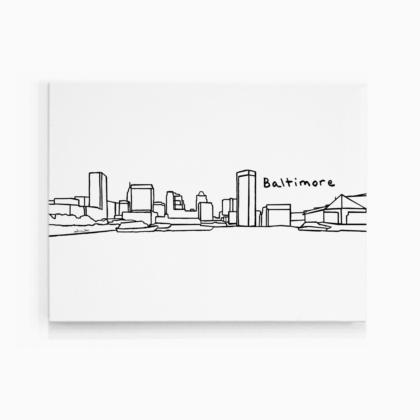 Baltimore Maryland Skyline Canvas Art Print by Artist Dave White