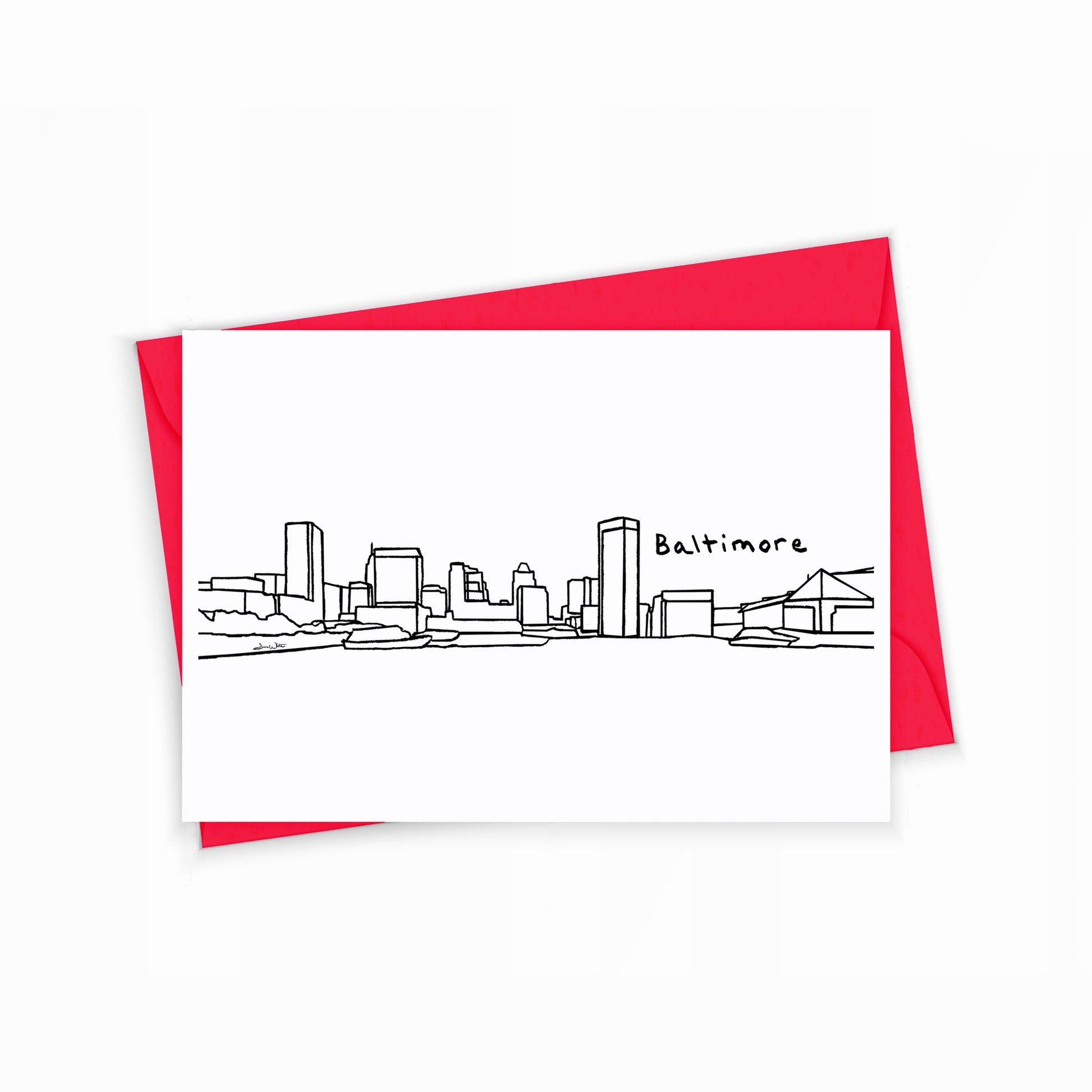 Baltimore Maryland Greeting Card Art by Artist Dave White