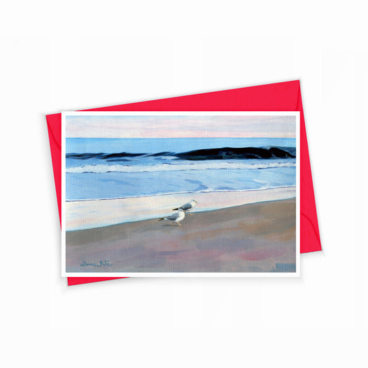 Bethany Beach Delaware Greeting Card Seagulls Art