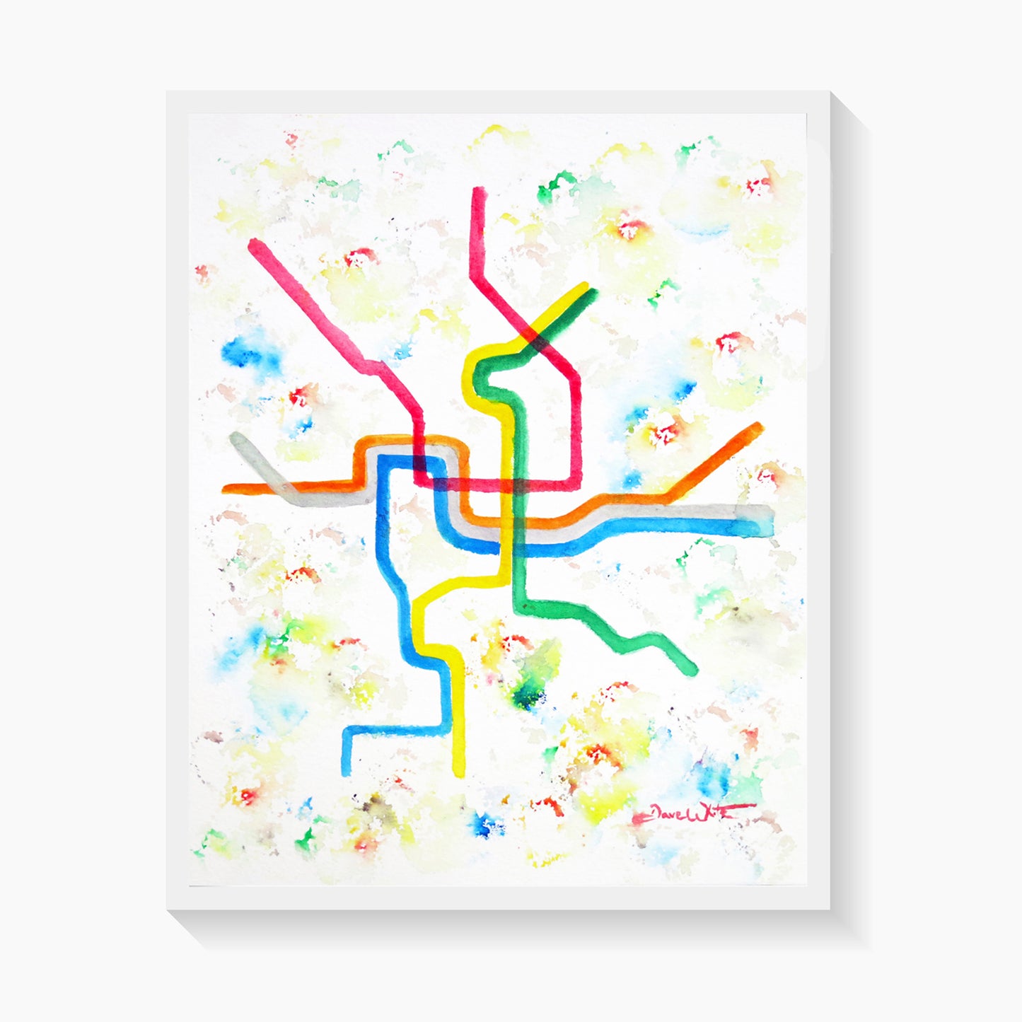 Washington DC Metro Map Art Print by Dave White