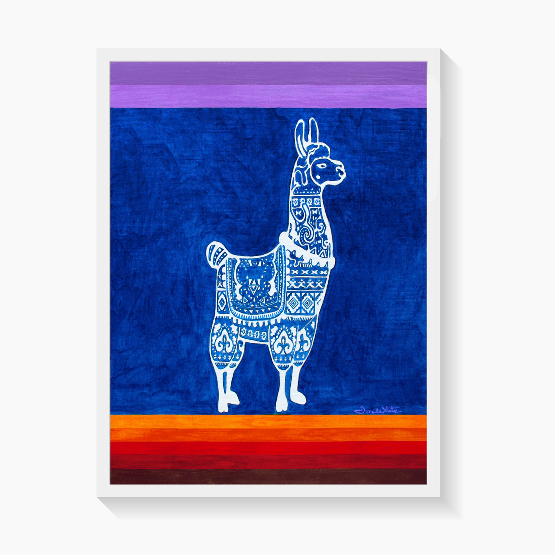 Llama Painting Art Print by Dave White