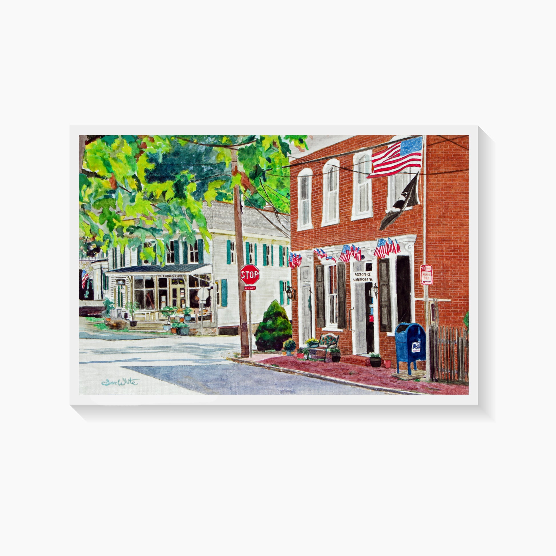 Waterford Virginia Art Print Post Office Painting by Loudoun County Artist Dave White